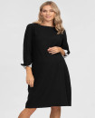 Made in Italy CORSO VERCELLI Black Maternity Dress with Contrasting Cuffs